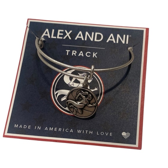 Alex and Ani Silver Tone Team USA Track and Field Charm Bangle Bracelet - Picture 5 of 5